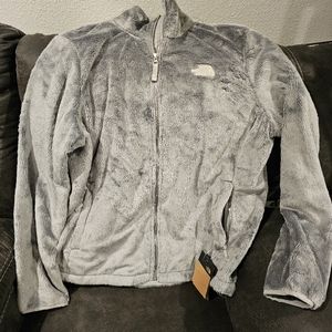 North Face silver fleece jacket